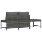 Preview: 3-tlg. Garten-Sofagarnitur mit Kissen Grau Poly Rattan