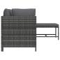 Preview: 4-tlg. Garten-Lounge-Set mit Kissen Poly Rattan Grau