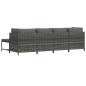 Preview: 4-tlg. Garten-Lounge-Set mit Kissen Poly Rattan Grau