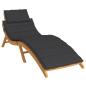 Preview: Sonnenliegen-Auflage Schwarz 186x58x4 cm Oxford-Gewebe