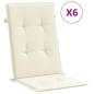 Preview: Gartenstuhlauflagen für Hochlehner 6Stk. Creme 120x50x3cm Stoff