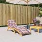 Preview: ARDEBO.de - Sonnenliegen-Auflage Rot Karomuster 186x58x4 cm Oxford-Gewebe