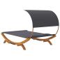 Preview: Sonnenliege mit Dach 165x203x126 cm Bugholz Massiv Anthrazit