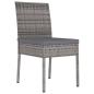 Preview: Garten-Essstühle 4 Stk. Poly Rattan Grau