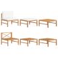Preview: ARDEBO.de - 3-tlg. Garten-Lounge-Set mit Creme Kissen Teakholz