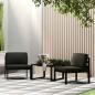 Preview: ARDEBO.de - 3-tlg. Garten-Sofagarnitur mit Kissen Aluminium Anthrazit