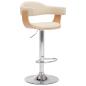 Preview: Barhocker 2 Stk. Creme Bugholz und Kunstleder