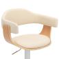 Preview: Barhocker 2 Stk. Creme Bugholz und Kunstleder