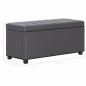 Preview: Ottoman mit Stauraum 87,5 cm Grau Kunstleder
