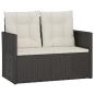 Preview: Gartenbank mit Kissen Schwarz 105 cm Poly Rattan
