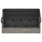 Preview: Outdoor-Loungebett mit Dach und Kissen Grau Poly Rattan