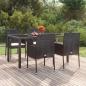 Preview: ARDEBO.de - Gartenst?hle mit Kissen 4 Stk. Poly Rattan Schwarz