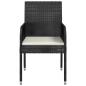 Preview: Gartenst?hle mit Kissen 4 Stk. Poly Rattan Schwarz