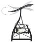 Preview: Hollywoodschaukel 3-Sitzer mit Dach Poly Rattan Schwarz