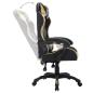 Preview: Gaming-Stuhl mit RGB LED-Leuchten Gold und Schwarz Kunstleder