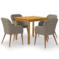 Preview: ARDEBO.de - 5-tlg. Garten-Essgruppe Braun