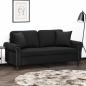 Preview: ARDEBO.de - 2-Sitzer-Sofa mit Zierkissen Schwarz 140 cm Samt