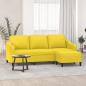 Preview: ARDEBO.de - 3-Sitzer-Sofa mit Hocker Hellgelb 180 cm Stoff