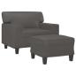Preview: Sessel mit Hocker Grau 60 cm Kunstleder