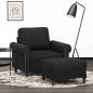 Preview: ARDEBO.de - Sessel mit Hocker Schwarz 60 cm Samt
