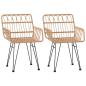 Preview: Gartenstühle 2 Stk. mit Armlehnen 56x64x80 cm PE-Rattan