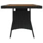 Preview: Gartentisch Schwarz 160x70x72cm Poly Rattan & Massivholz Akazie