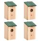 Preview: ARDEBO.de - Vogelhäuser 4 Stk. Holz 12x12x22 cm