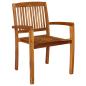 Preview: Garten-Essstühle 2 Stk. Stapelbar Teak Massivholz