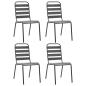 Preview: ARDEBO.de - Gartenst?hle 4 Stk. Lattendesign Stahl Dunkelgrau