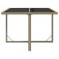 Preview: Gartentisch Beige 109x107x74 cm Poly Rattan und Glas
