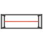 Preview: Werkbankgestell Mattschwarz und Mattrot 140x50x79 cm Metall
