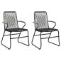 Preview: Gartenstühle 2 Stk. Schwarz 58x59x85,5 cm PVC Rattan