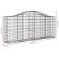 Preview: Gabione mit Hochbogen 200x30x80/100 cm Verzinktes Eisen