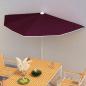 Preview: ARDEBO.de - Halb-Sonnenschirm mit Mast 180x90 cm Bordeauxrot