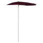 Preview: Halb-Sonnenschirm mit Mast 180x90 cm Bordeauxrot
