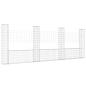 Preview: Gabionenkorb U-Form mit 4 Säulen Eisen 380x20x150 cm