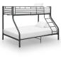 Preview: ARDEBO.de - Etagenbettgestell Schwarz Metall 140x200 cm/90x200 cm