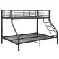 Preview: Etagenbettgestell Schwarz Metall 140x200 cm/90x200 cm