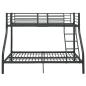 Preview: Etagenbettgestell Schwarz Metall 140x200 cm/90x200 cm