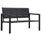 Preview: ARDEBO.de - Gartenbank 120 cm HDPE Schwarz Holz-Optik
