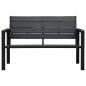 Preview: Gartenbank 120 cm HDPE Schwarz Holz-Optik