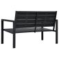 Preview: Gartenbank 120 cm HDPE Schwarz Holz-Optik