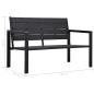 Preview: Gartenbank 120 cm HDPE Schwarz Holz-Optik