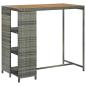 Preview: ARDEBO.de - Bartisch mit Regal Grau 120x60x110 cm Poly Rattan