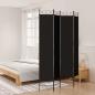 Preview: ARDEBO.de - 4-tlg. Paravent Schwarz 160x220 cm Stoff