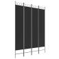 Preview: 4-tlg. Paravent Schwarz 160x220 cm Stoff