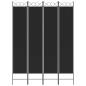 Preview: 4-tlg. Paravent Schwarz 160x220 cm Stoff