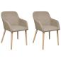 Preview: ARDEBO.de - Esszimmerst?hle 2 Stk. Beige Stoff und Massivholz Eiche