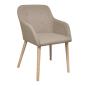 Preview: Esszimmerst?hle 2 Stk. Beige Stoff und Massivholz Eiche