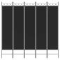 Preview: 5-tlg. Paravent Schwarz 200x200 cm Stoff